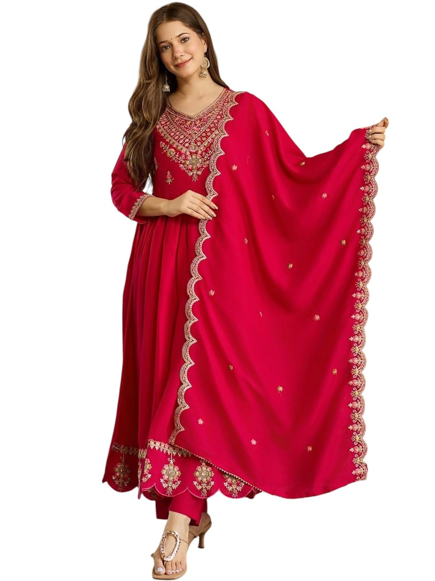 Women art Silk kurta dupatta set