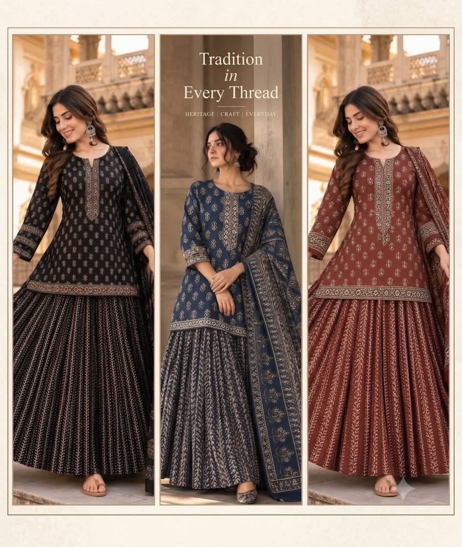 Premium Cotton Kurta with skirt with malmal dupatta